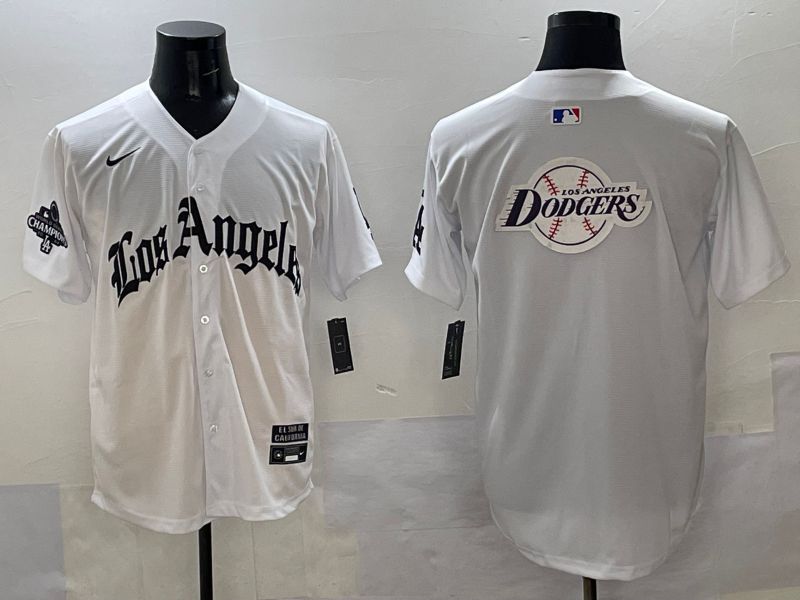 Men Los Angeles Dodgers Blank White Five generations Joint Name 2025 Nike MLB Jersey style 72->los angeles dodgers->MLB Jersey